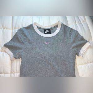 Women’s Nike Grey and White T-Shirt Bodysuit